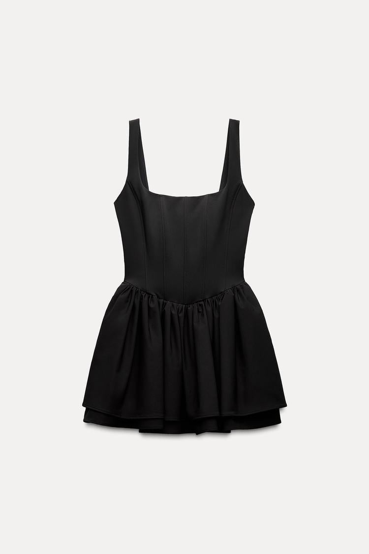 Robe style corset a plis - Beige