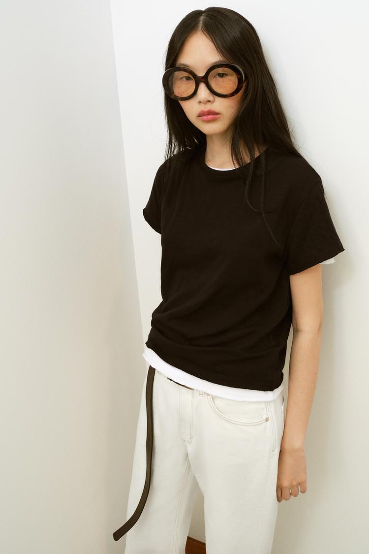 T-SHIRT COTON MANCHES COURTES