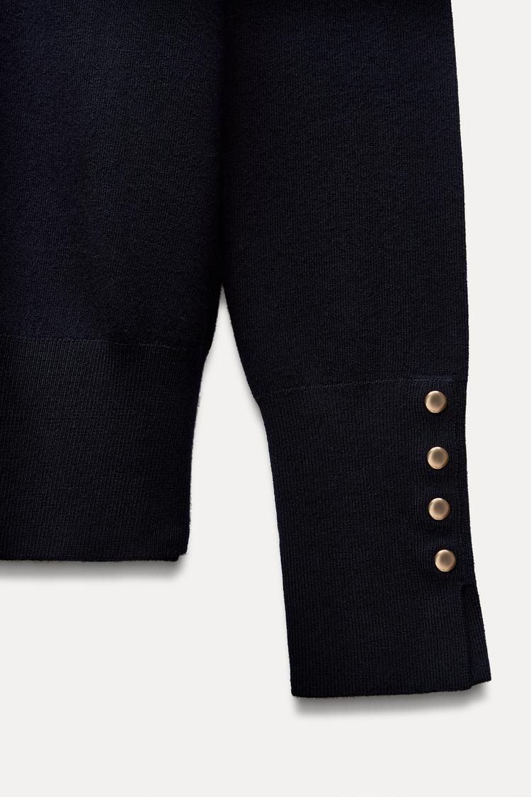 Pull basique en maille unie - Bleu marine