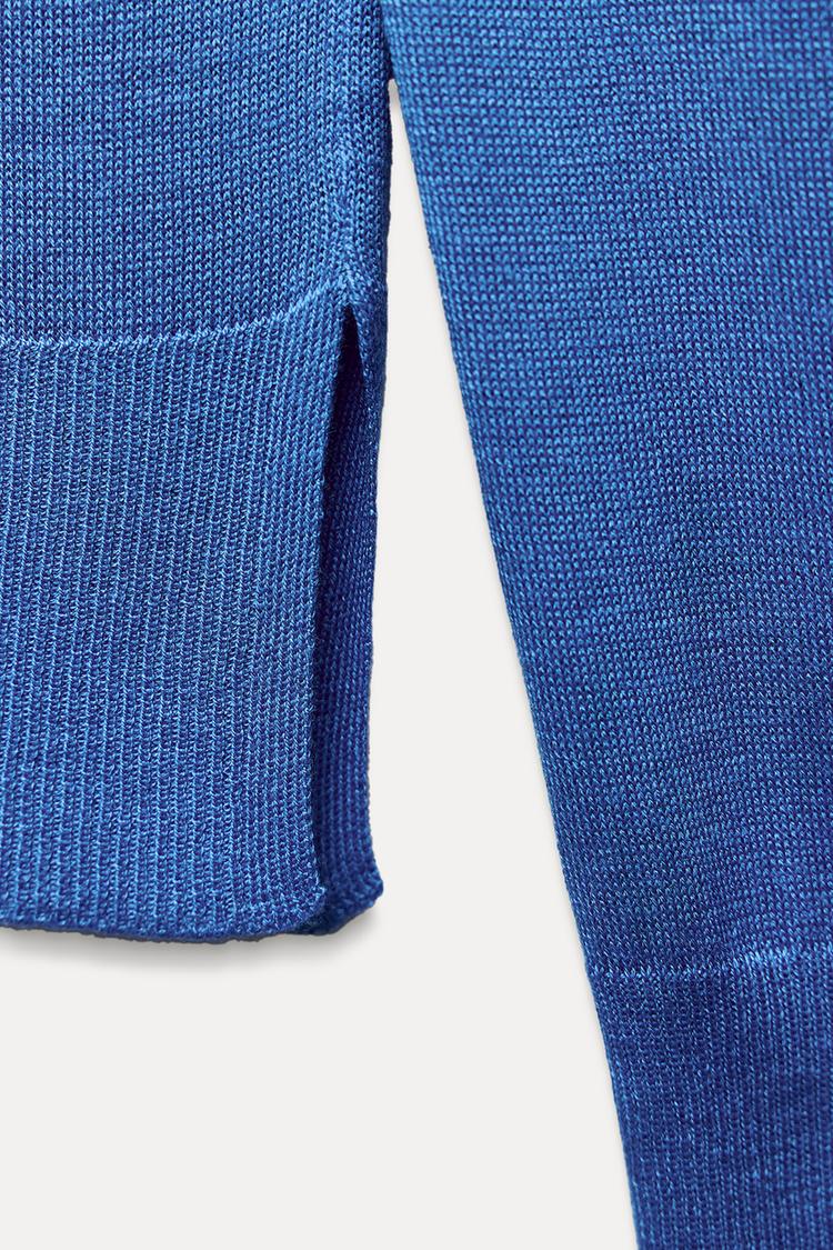 Pull basique en maille fine - Vert huile