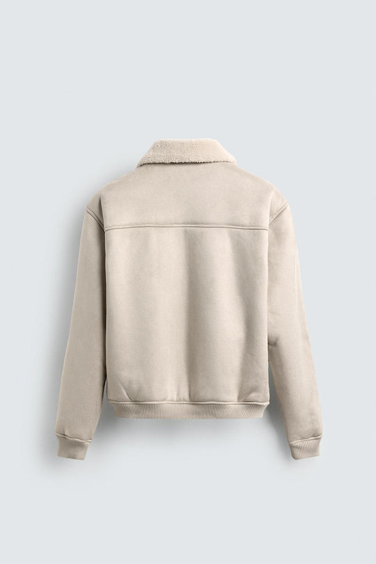 VESTE EFFET DAIM COMBINÉ