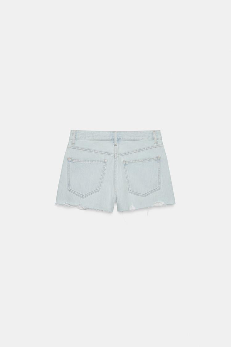 SHORT EN DENIM TRF DÉCHIRURES TAILLE MOYENNE