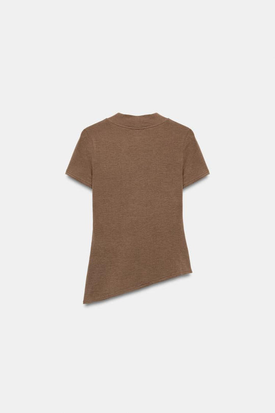 T-SHIRT COL EN V ET BAS ASYMETRIQUE