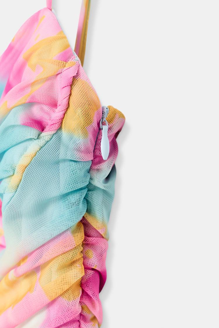 ROBE MI-LONGUE EN TULLE IMPRIMÉE