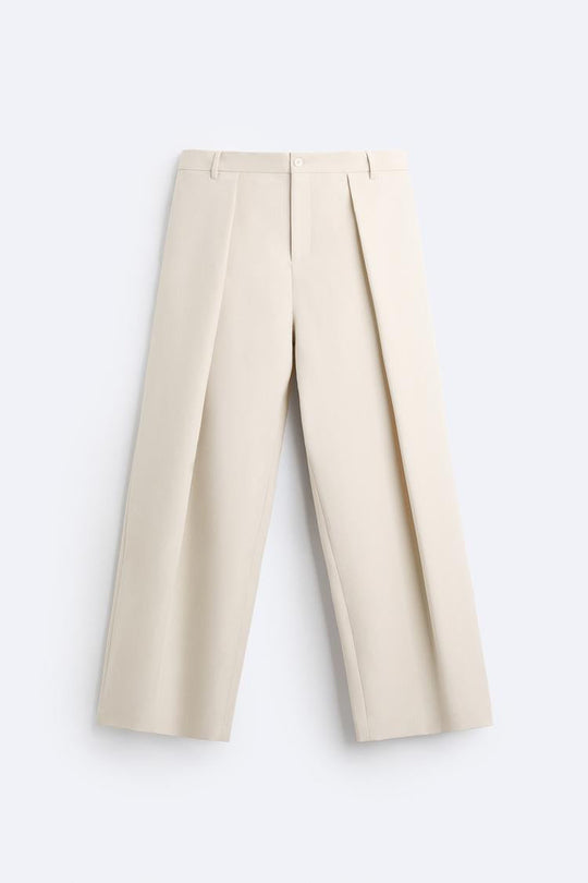 Pantalon coupe large a plis - Noir