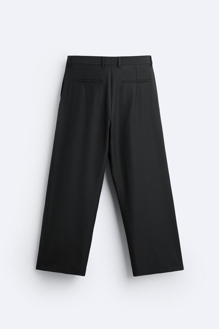 Pantalon coupe large a plis - Beige