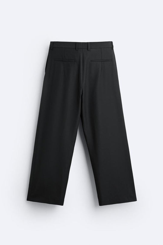 Pantalon coupe large a plis - Beige