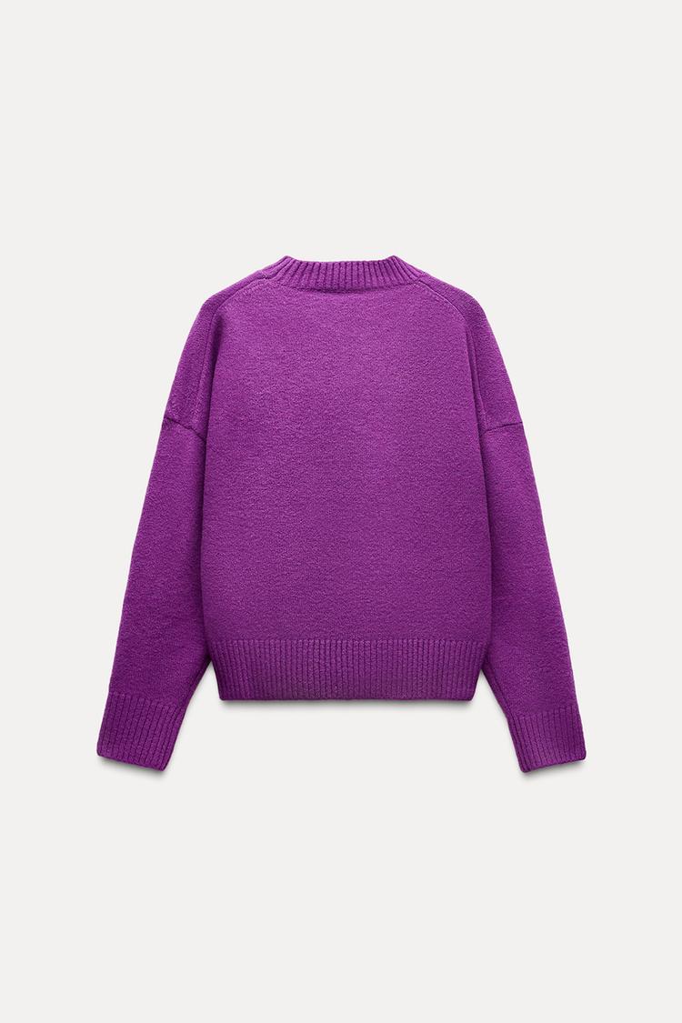 Pull doux en maille unie - écru