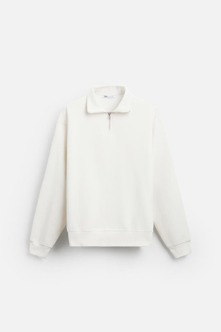 Sweat a zip sur le col - Gris