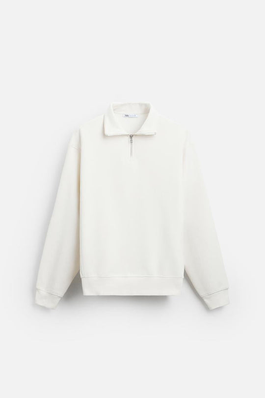 Sweat a zip sur le col - Gris