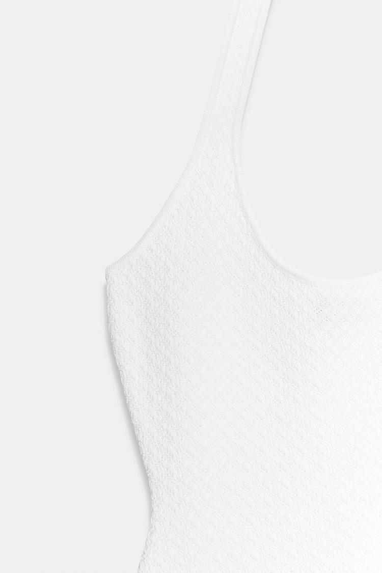 ROBE LONGUE HALTER EN MAILLE BIMATIÈRE