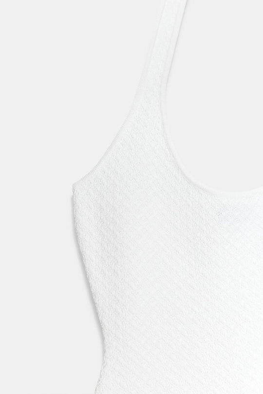 ROBE LONGUE HALTER EN MAILLE BIMATIÈRE