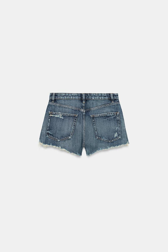 SHORT EN DENIM TRF TAILLE HAUTE DÉCHIRURES