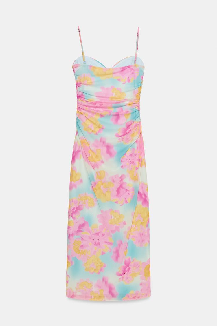 ROBE MI-LONGUE EN TULLE IMPRIMÉE