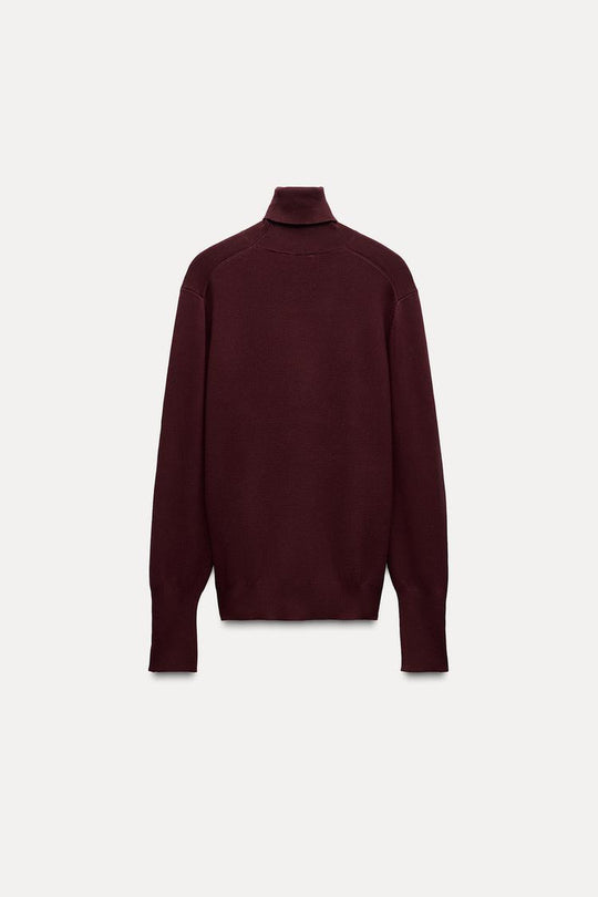 Pull basique en maille unie - Vert mousse