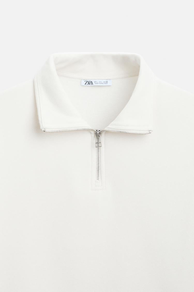 Sweat a zip sur le col - Gris