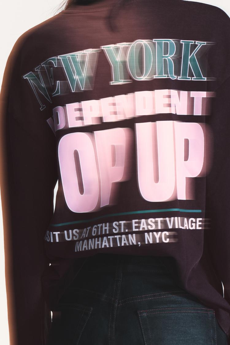 T-SHIRT LAVE INSCRIPTION CONTRASTE