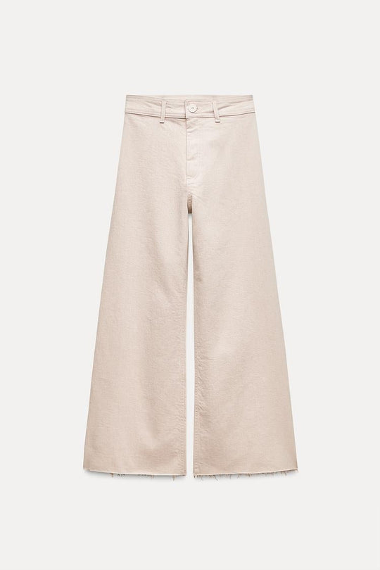 Jean collection zw marine droit a taille haute - Sable
