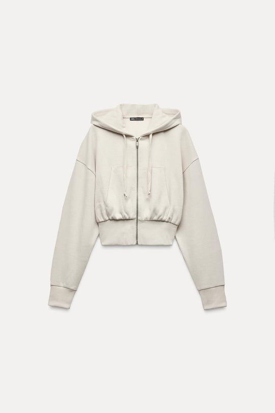 Sweat à capuche soft - écru