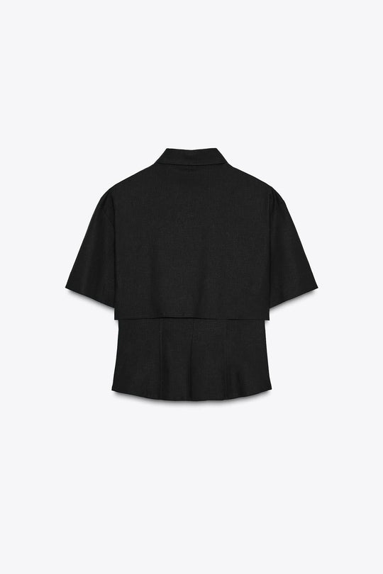 CHEMISE AJUSTÉE AVEC LIN DOUBLE ÉPAISSEUR