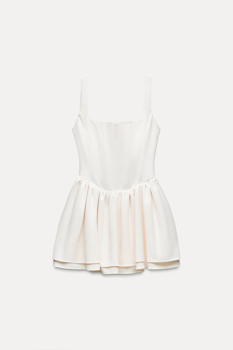 Robe style corset a plis - Noir