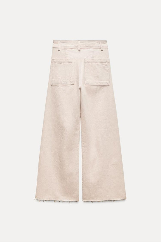 Jean collection zw marine droit a taille haute - Bleu