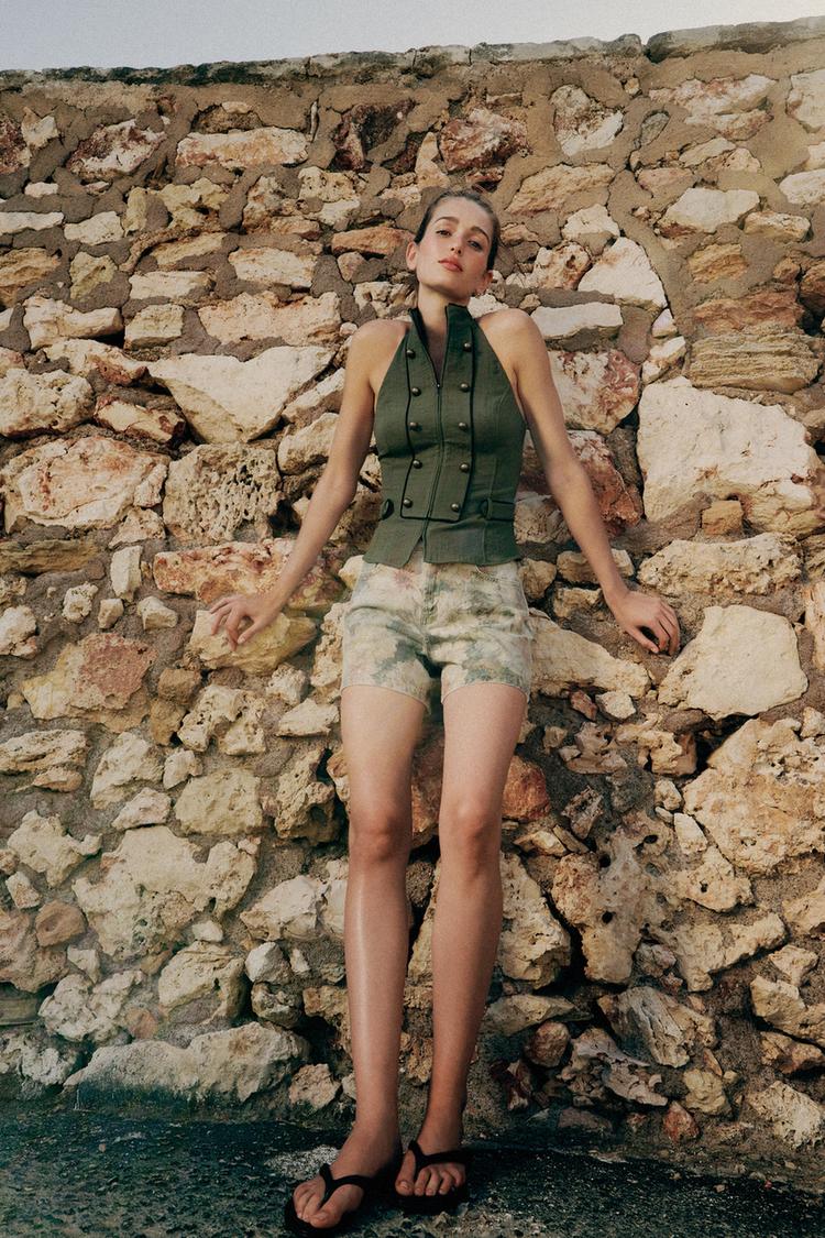 SHORT Z1975 TAILLE MI-HAUTE À IMPRIMÉ FLEURI