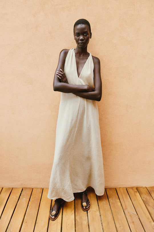 ROBE MI-LONGUE RUSTIQUE ET AMPLE