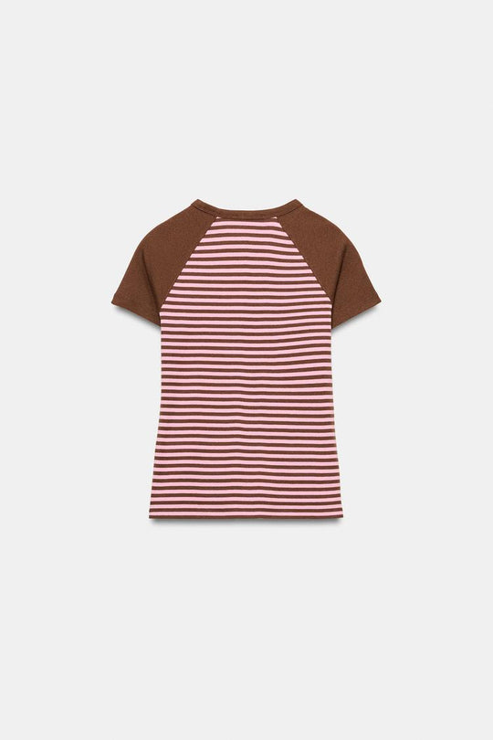 T-SHIRT MANCHES RAGLAN A RAYURES