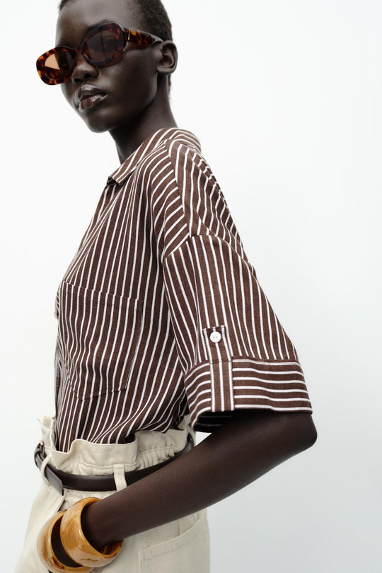 CHEMISE COURTE EN LIN