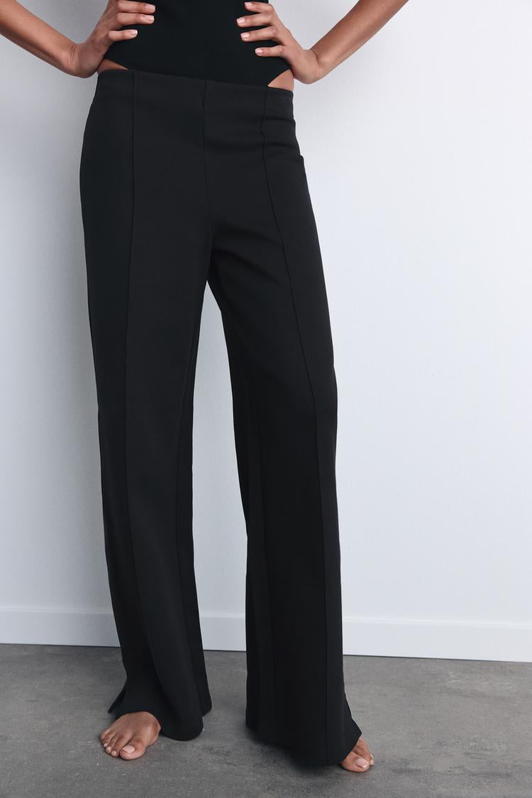 Pantalon interlock à ouverture - écru