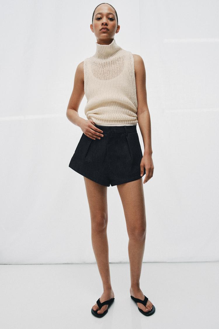 SHORT EN JEAN À PINCES ZW COLLECTION