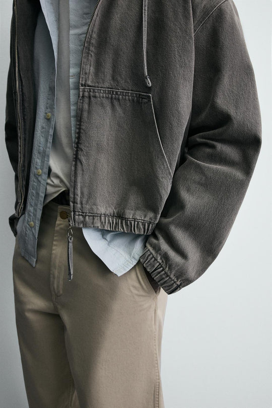 VESTE DÉLAVÉE À CAPUCHE