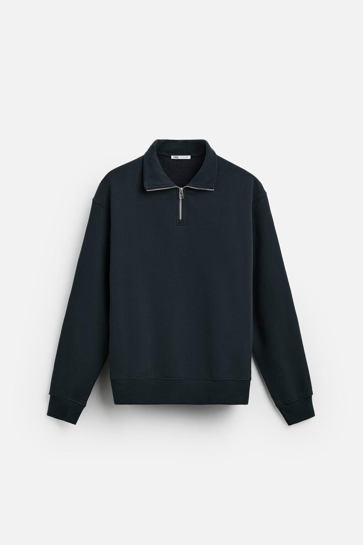 Sweat a zip sur le col - Noir