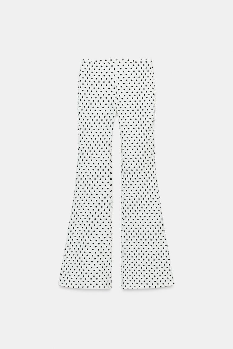PANTALON FLARE STRETCH À POIS