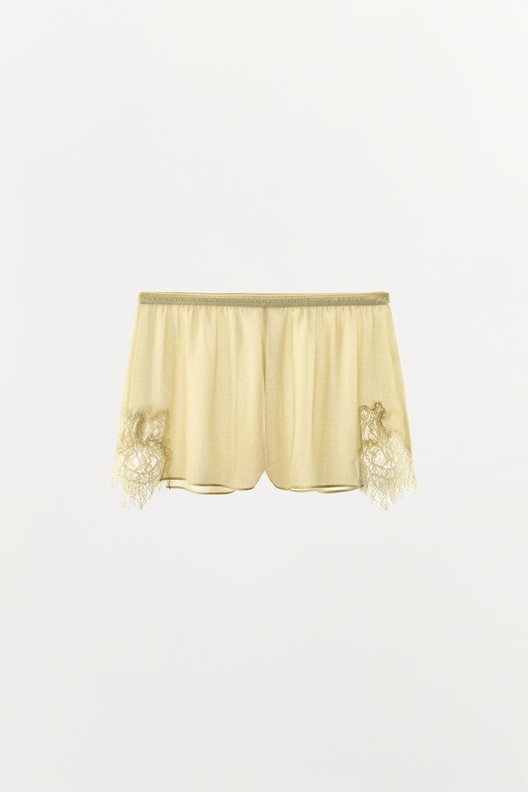 SHORT EN GEORGETTE ET DENTELLE