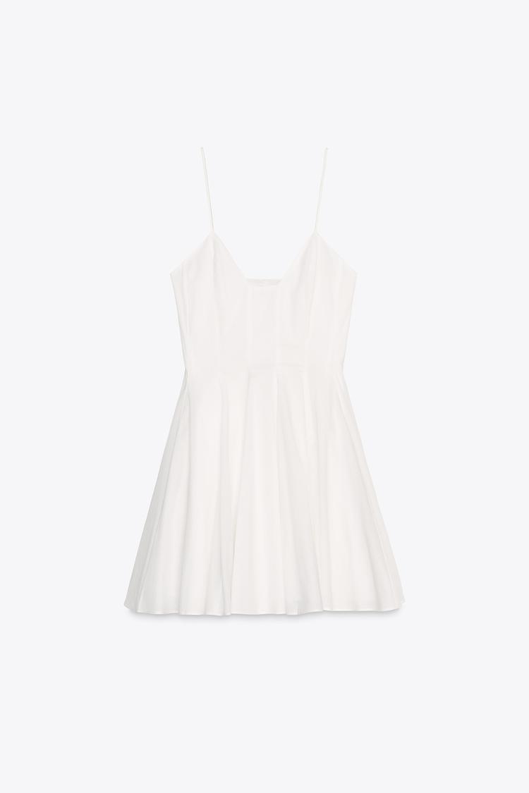 Robe courte en popeline zw collection - Blanc