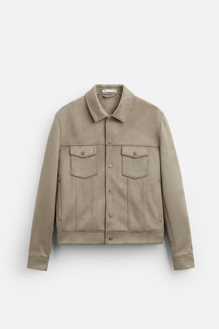Blouson en matière synthétique - Marron