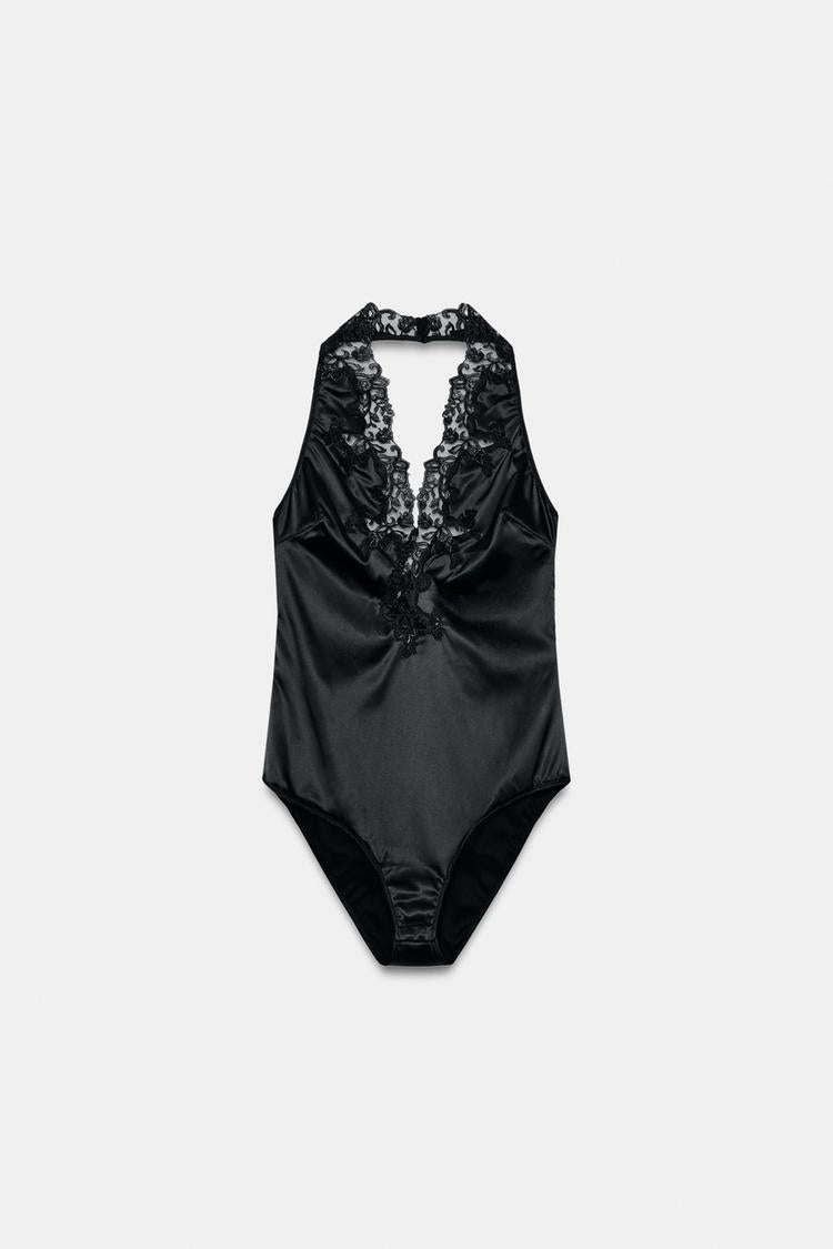 BODY HALTER SATINÉ DENTELLE ZW COLLECTION