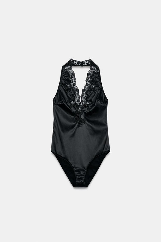 BODY HALTER SATINÉ DENTELLE ZW COLLECTION