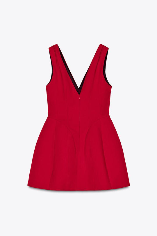 Robe courte à volume zw collection - Rouge