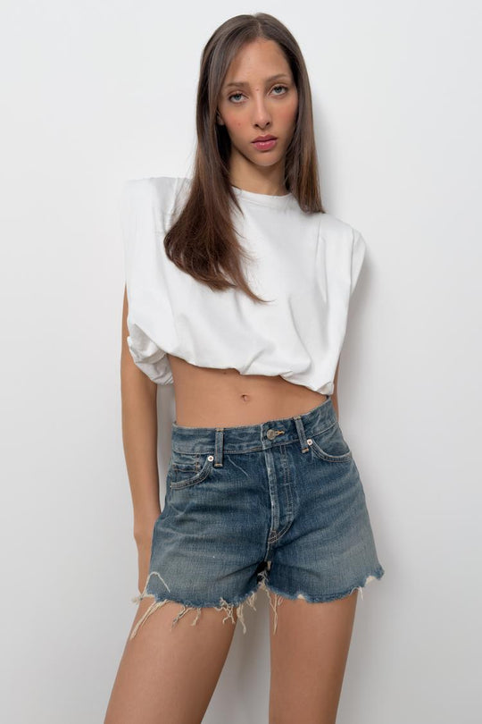 SHORT EN DENIM TRF DÉCHIRURES TAILLE MOYENNE