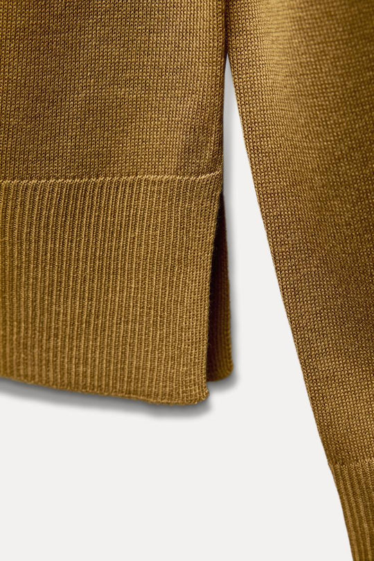 Pull basique en maille fine - Vert huile