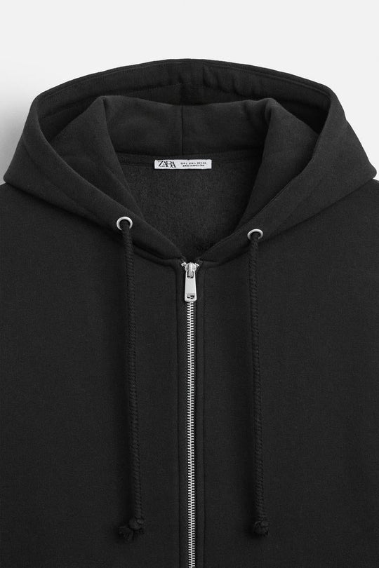 Sweat à capuche zip - Gris chiné