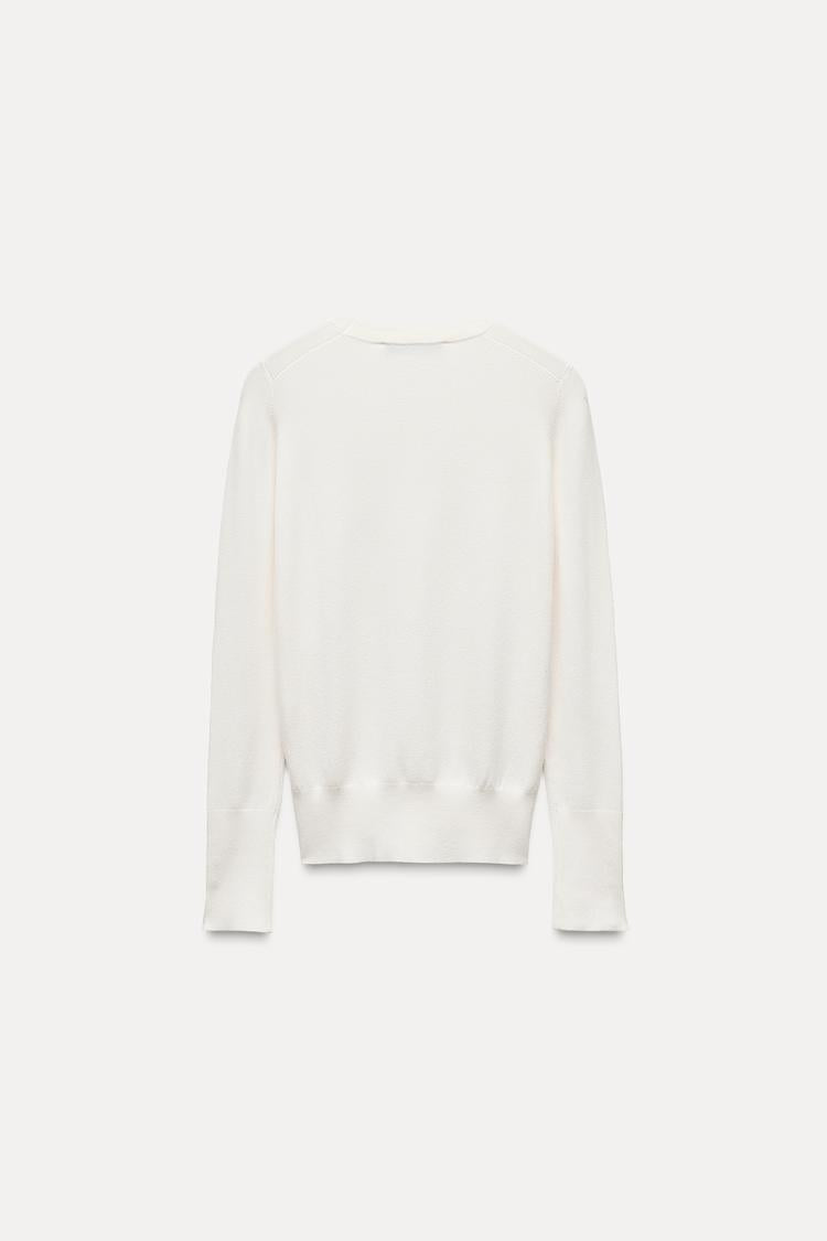 Pull basique en maille unie - Rose