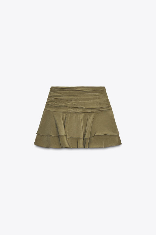 JUPE-CULOTTE À VOLANTS