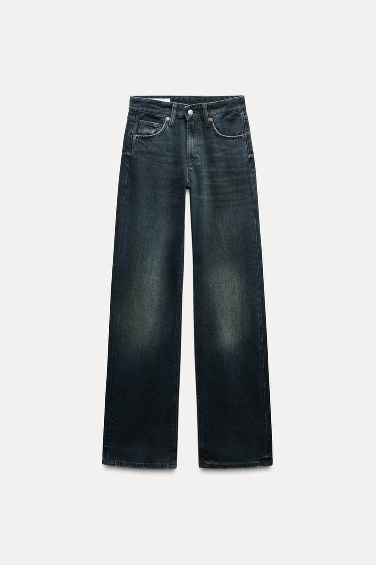 Jean trf wide leg taille normale - Noir