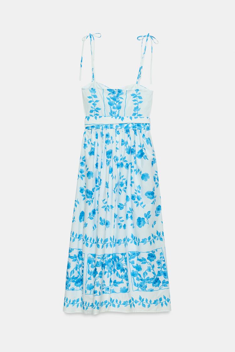 ROBE MI-LONGUE IMPRIMÉE EN POPELINE
