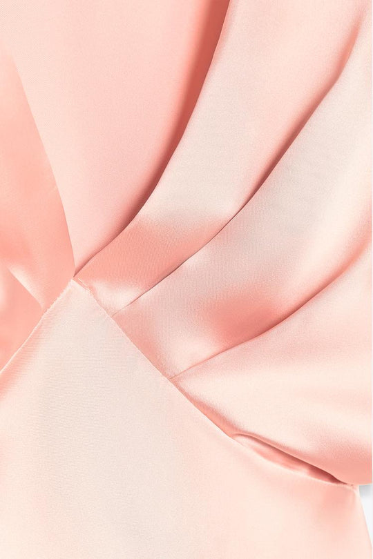 Robe mi-longue satinée - Rose