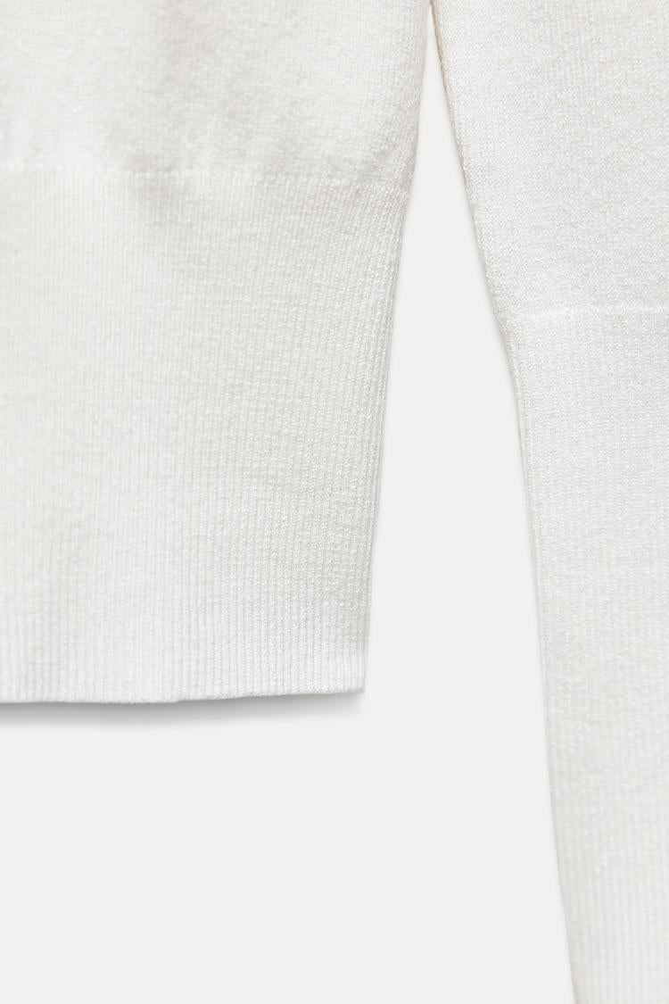 Pull basique en maille unie - écru